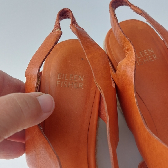 Eileen Fisher Leather Tangello Espadrille Wedge Size 8 - Picture 5 of 8